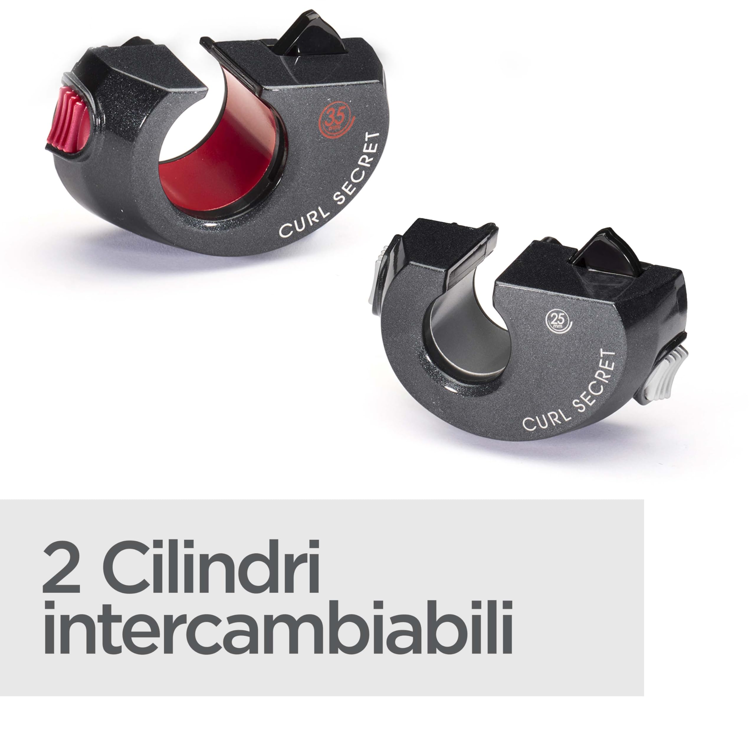 BaByliss Curl Secret Ionic 2, Arricciacapelli automatico, 2 cilindri intercambiabili, Temperature da 190°C a 230°C, Nero, 25-35 mm, C1300E