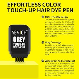 SEVICH Hair Color Stick For Gray Roots- Instantly Cover Grey Hair Dye Comb,Four Toothed Comb Design for Sparse Hairlines Coverage, Contains Natural Plant Extracts,for Men and Women,15g(Black)