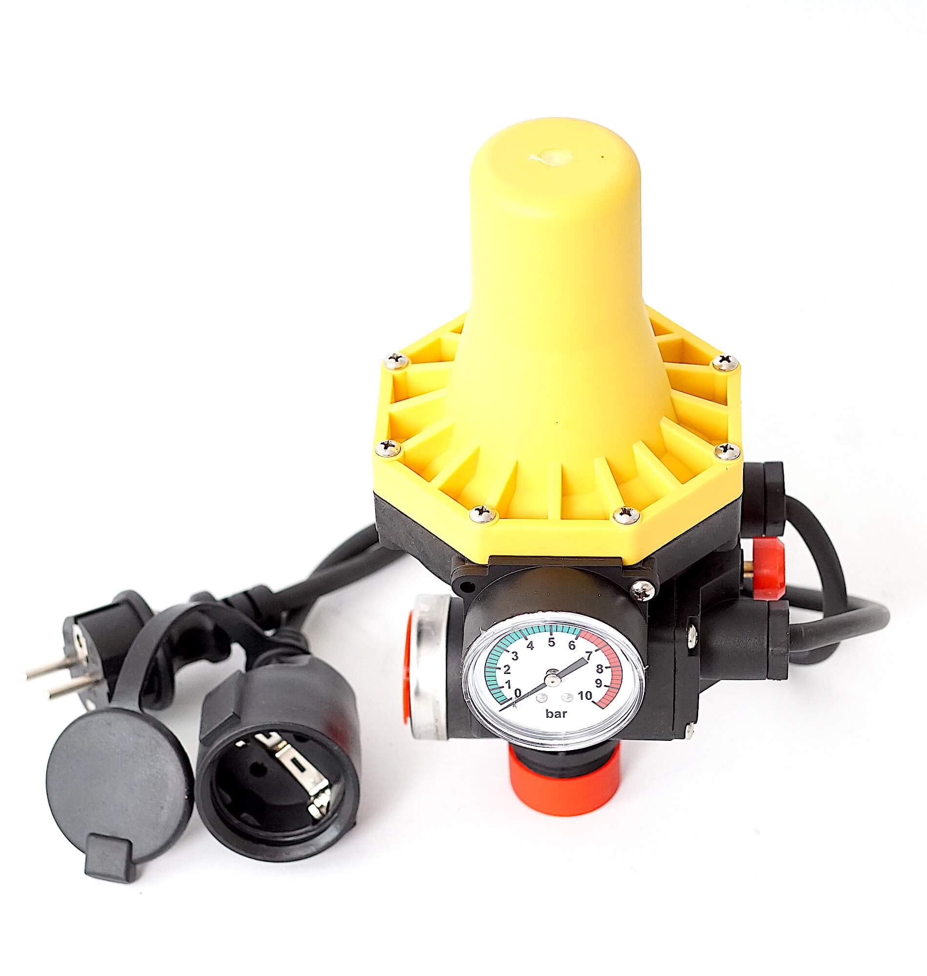 Pumpensteuerung SK PC-12 Druckschalter Druckwächter für Pumpe Gartenpumpe Hauswasserwerk mit ntegrierten Trockenlaufschutz und Kabel (2x)