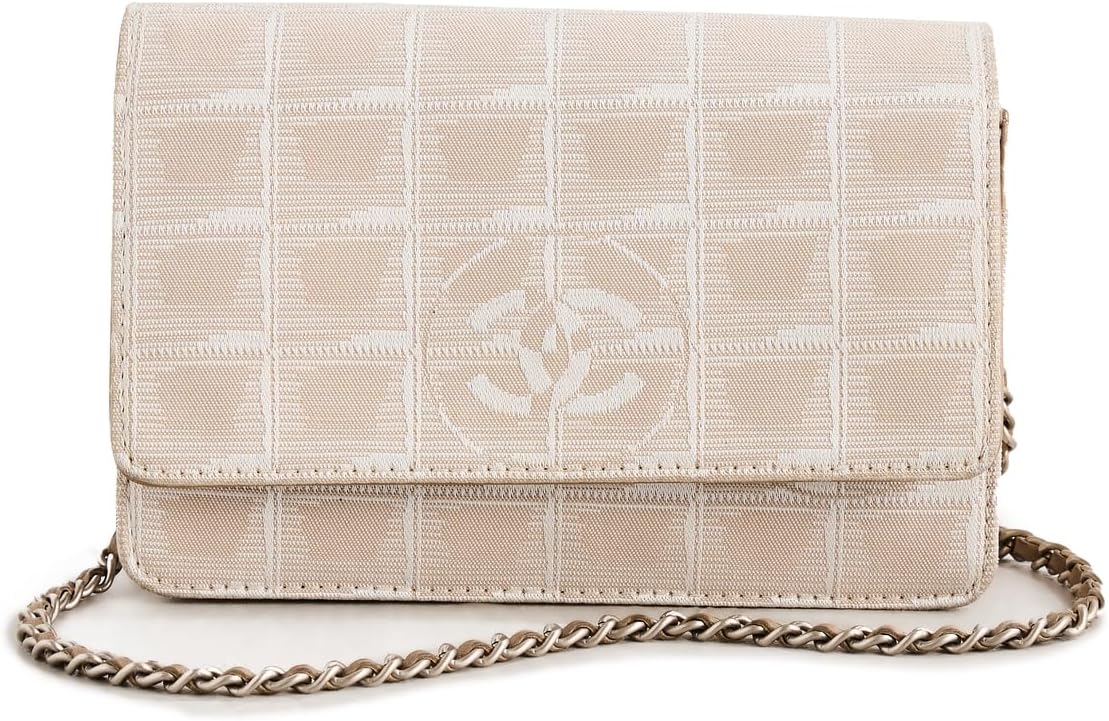 WHAT GOES AROUND COMES AROUND Women's Pre-Loved Chanel Beige Travelline Wallet On Chain, Beige, Tan, One Size