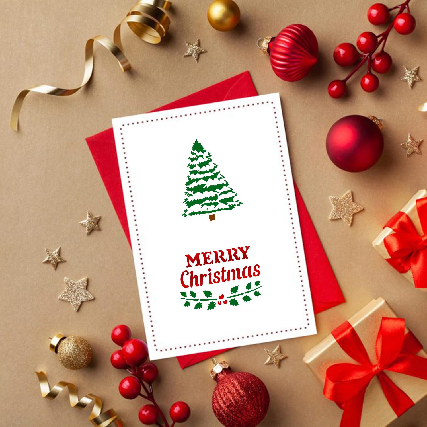 Lot De 24 Pochoirs à Dessin De Noël Réutilisables Pour Travaux Manuels, 7,6 X 7,6 Cm, Petits Pochoirs De Noël Pour Peinture Sur Bois, Loisirs Créatifs, Ornements, Tranche De Bois (carré