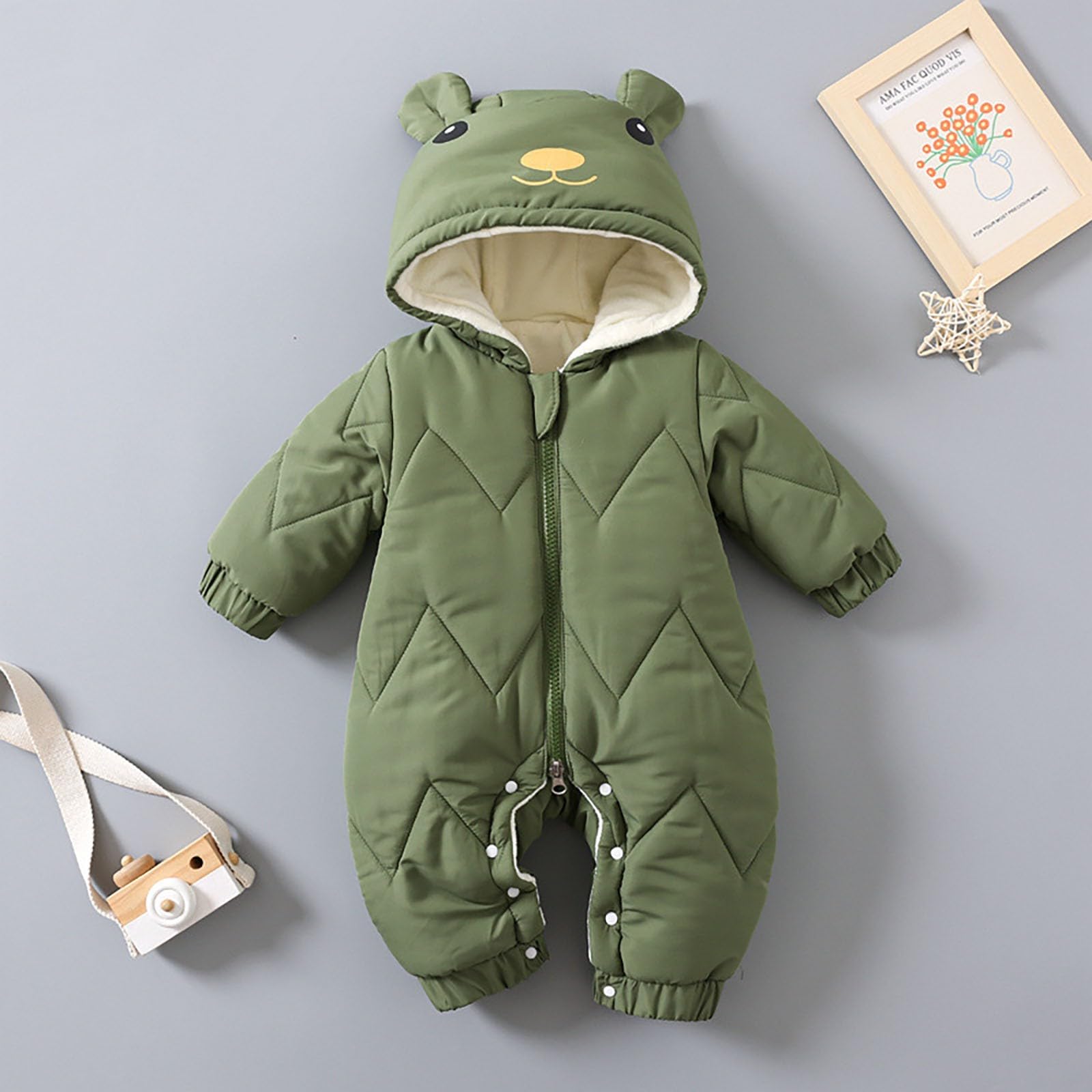 Generisch Bambino Orso Vestito Neonato Inverno Cappotto Caldo Cappuccio Tuta Per Ragazzi