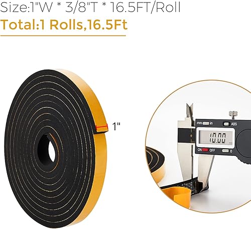Vista 69 de Ravinte Tira de sellado de puerta de burlete de 3 "x 1/8" x 10FT - Blanco