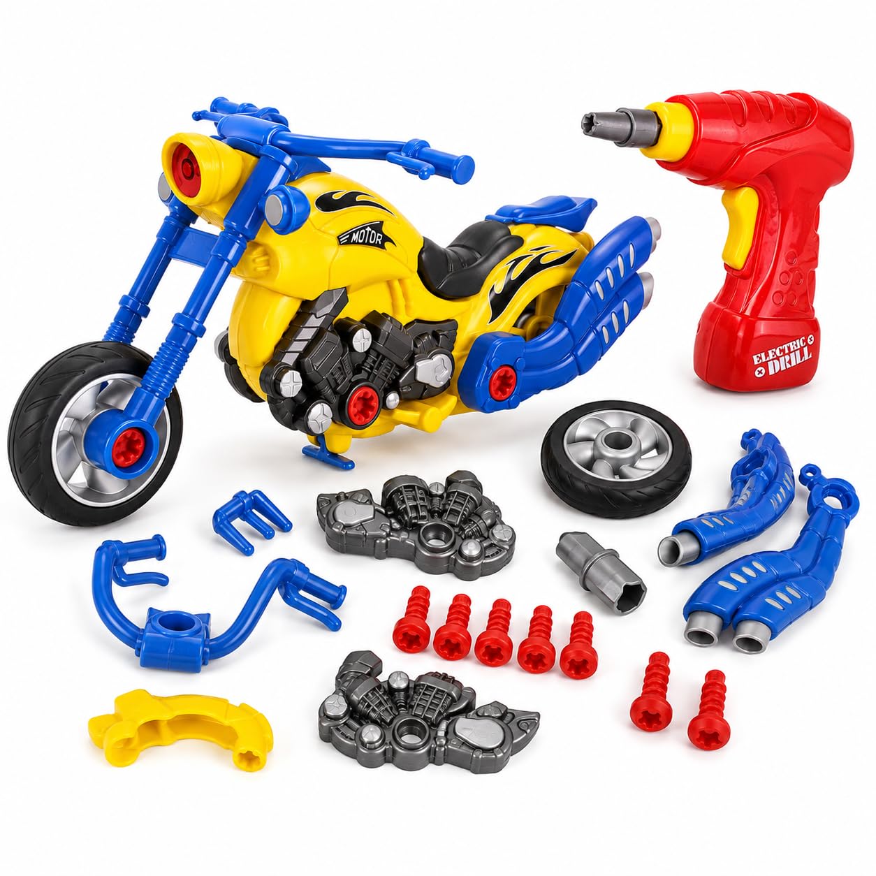 Amazon.com: Take-Apart Motorcycle with Electric Drill, Lights