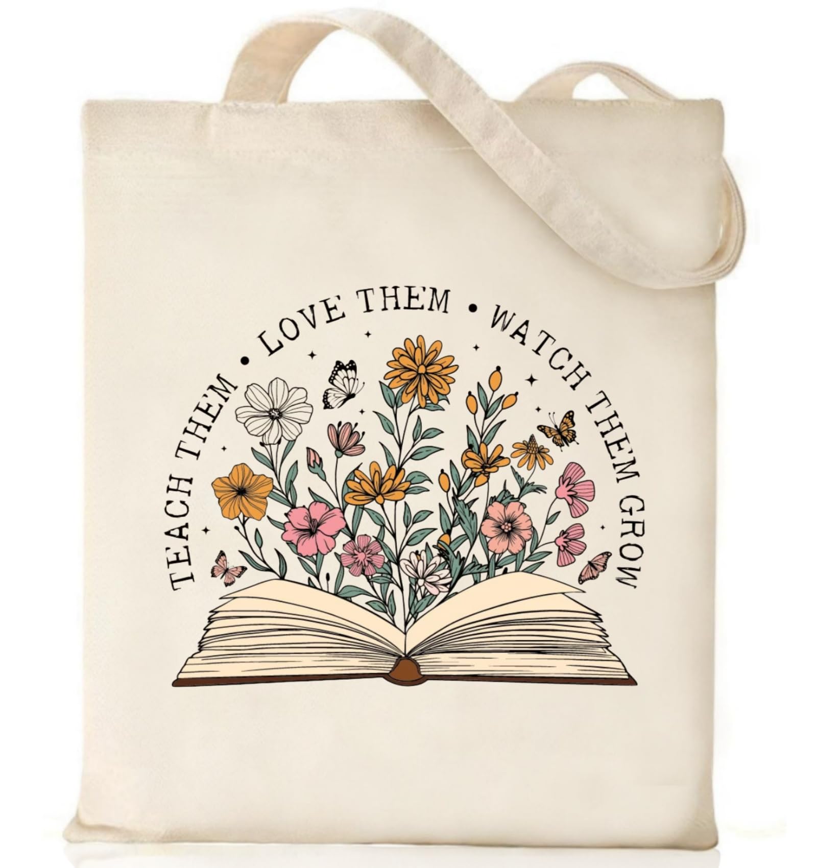 Nioobager Canvas Tote Bags Teacher Appreciation Gifts Aesthetic Travel Beach Bag Cute Reusable Grocery Shopping Bag