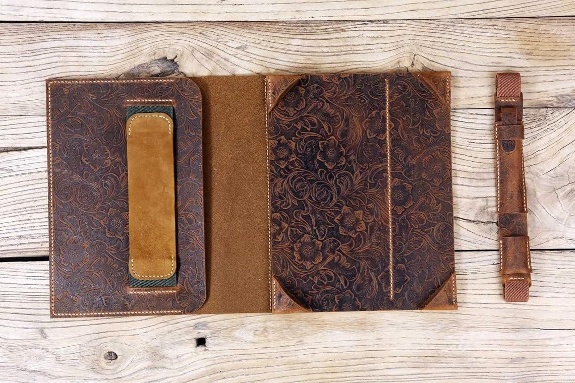 Personalized Distressed Leather Supernote A5X Folio case, All Leather Supernote A5X2A6X2 Nomad A6X A6X2 Nomad Cover Organizer Z11-LSPA56XS