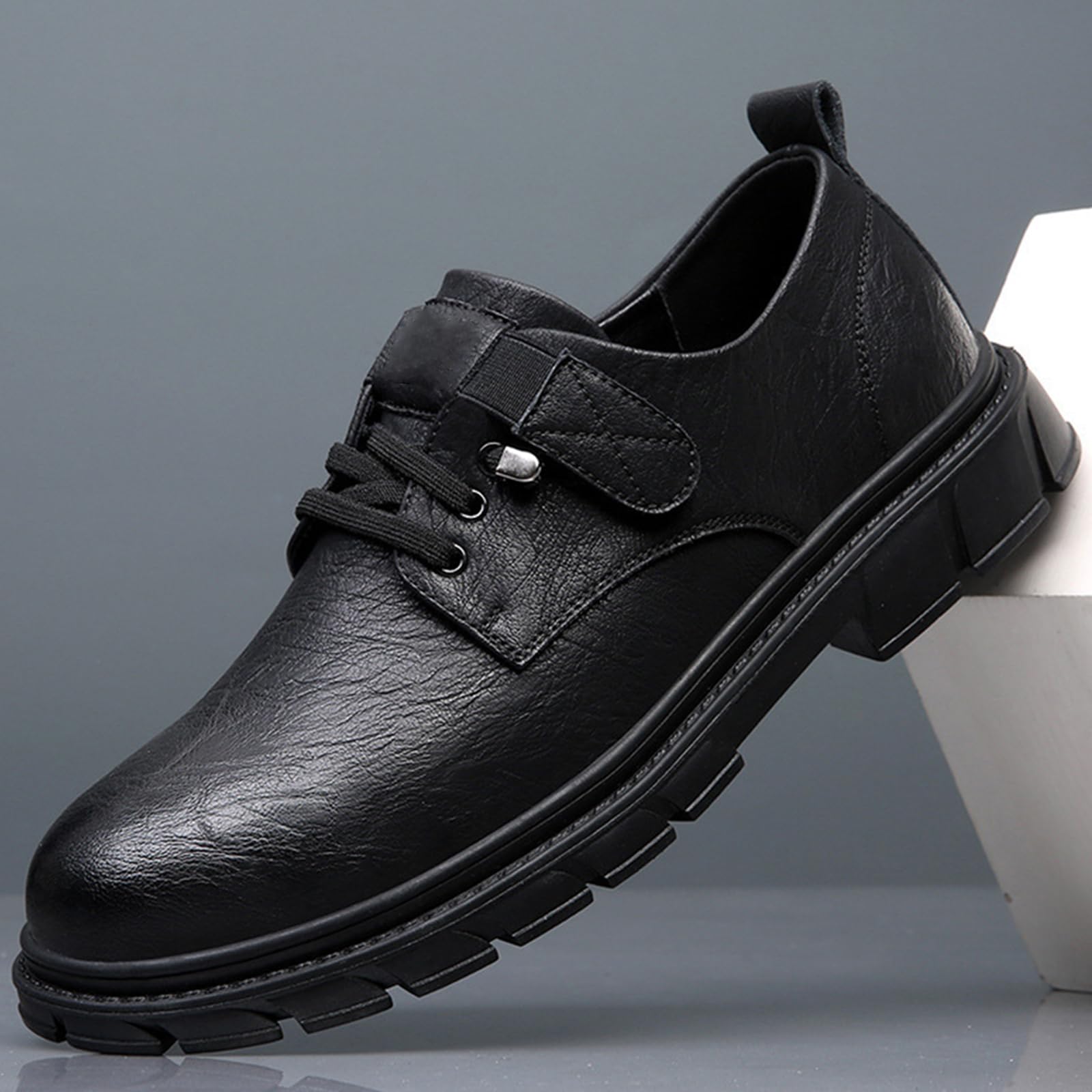 Scarpe Eleganti Oxford da Uomo | con Lacci, Punta Tonda, in Pelle, Antiscivolo, Basse, Sposa, Abito, Formali