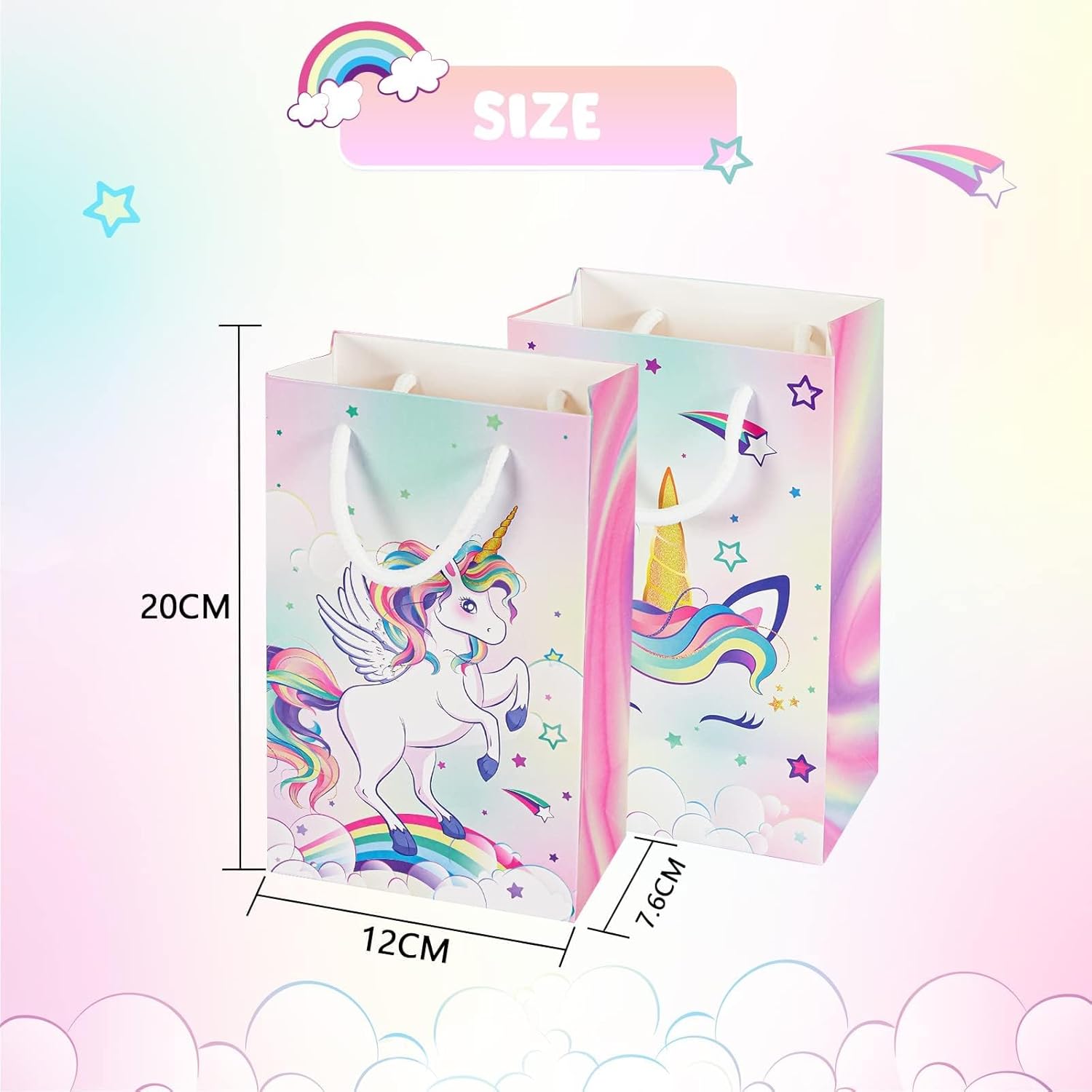 WERNNSAI 16 Pcs Unicorn Gift Bags + Unicorn Piñata