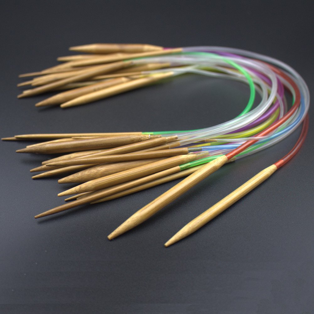 Bamboo Circular Knitting Needles - Multi-color 18 Pieces Set 16