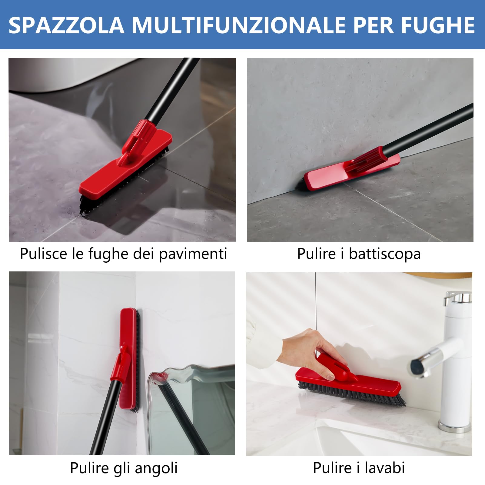 11 spazzole per la pulizia delle fessure per cucina, bagno
