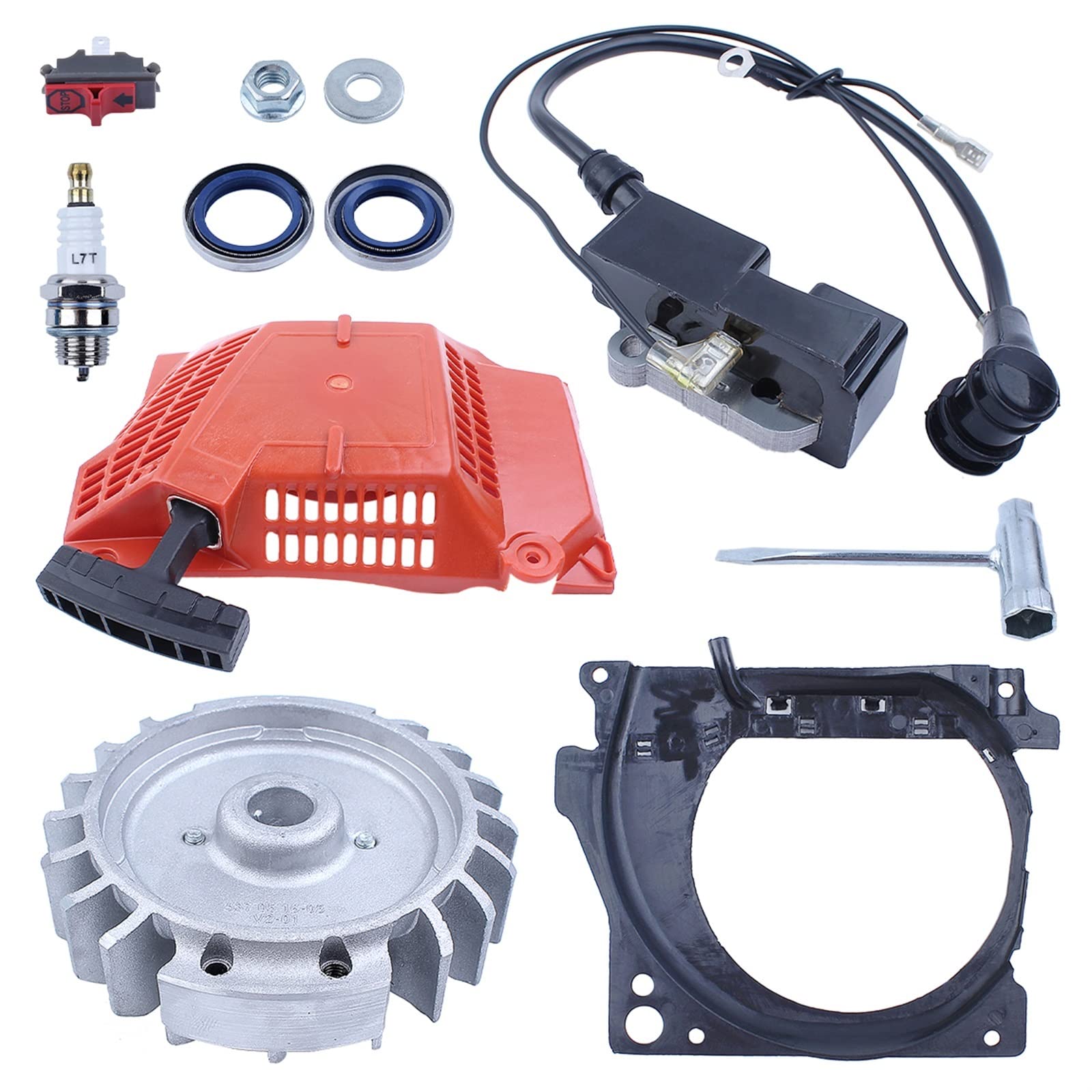 IWBR Kit de Herramientas de repotenciación de Llave de Arranque de Retroceso de Bobina de Encendido de Volante Apto for Husqvarna 365 371 372 362 repuestos de Motosierra de Gasolina