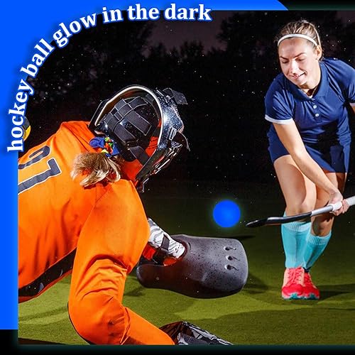 Vista 11 de Deekin Bolas de hockey callejero de 8 pulgadas que brillan en la oscuridad, pelotas deportivas para juegos de hockey sobre ruedas en interiores