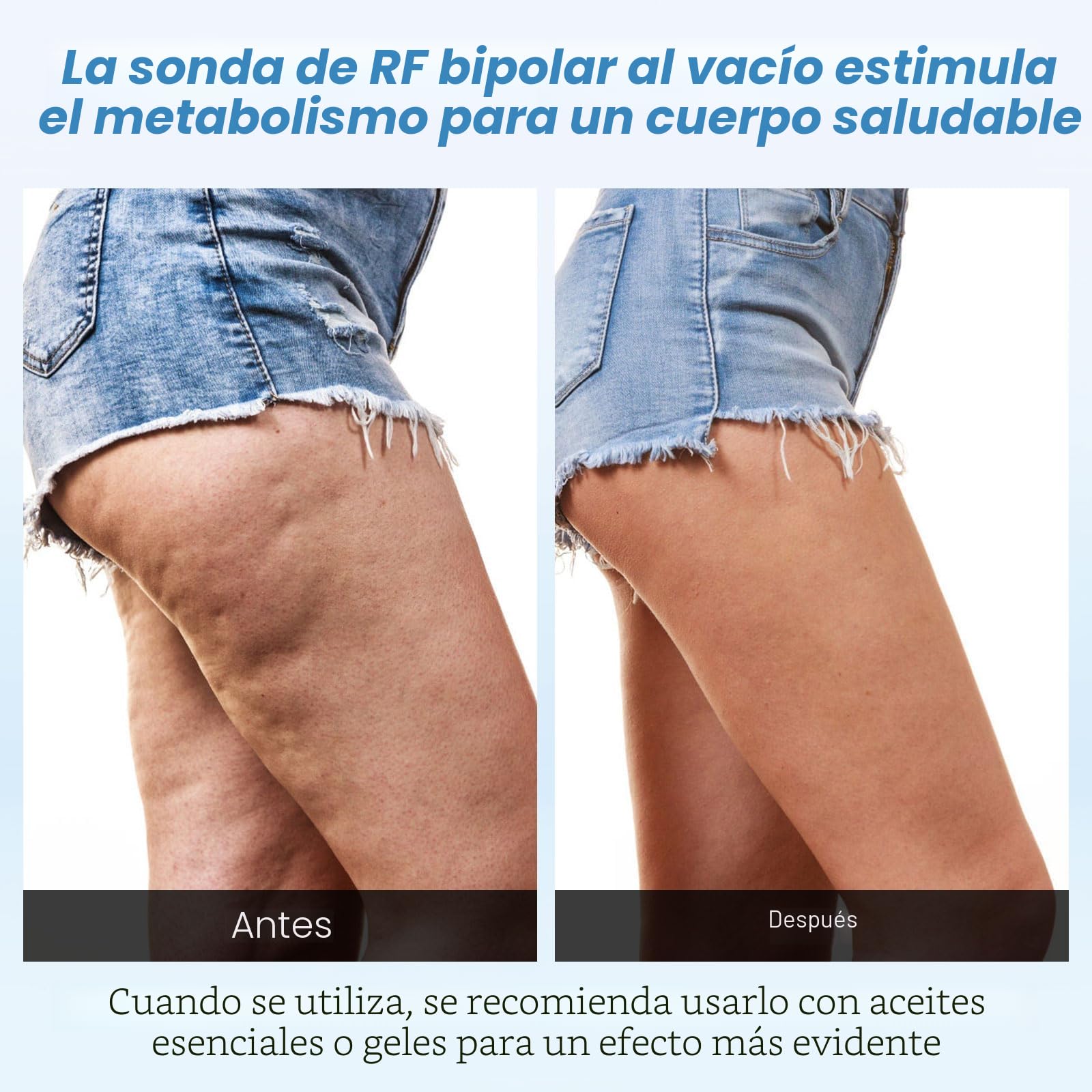 Anticelulítico 4 en 1 40K Cavitación y radiofrecuencia | 10 niveles, pantalla táctil, luz roja y calor, rostro y cuerpo, cuidado en casa