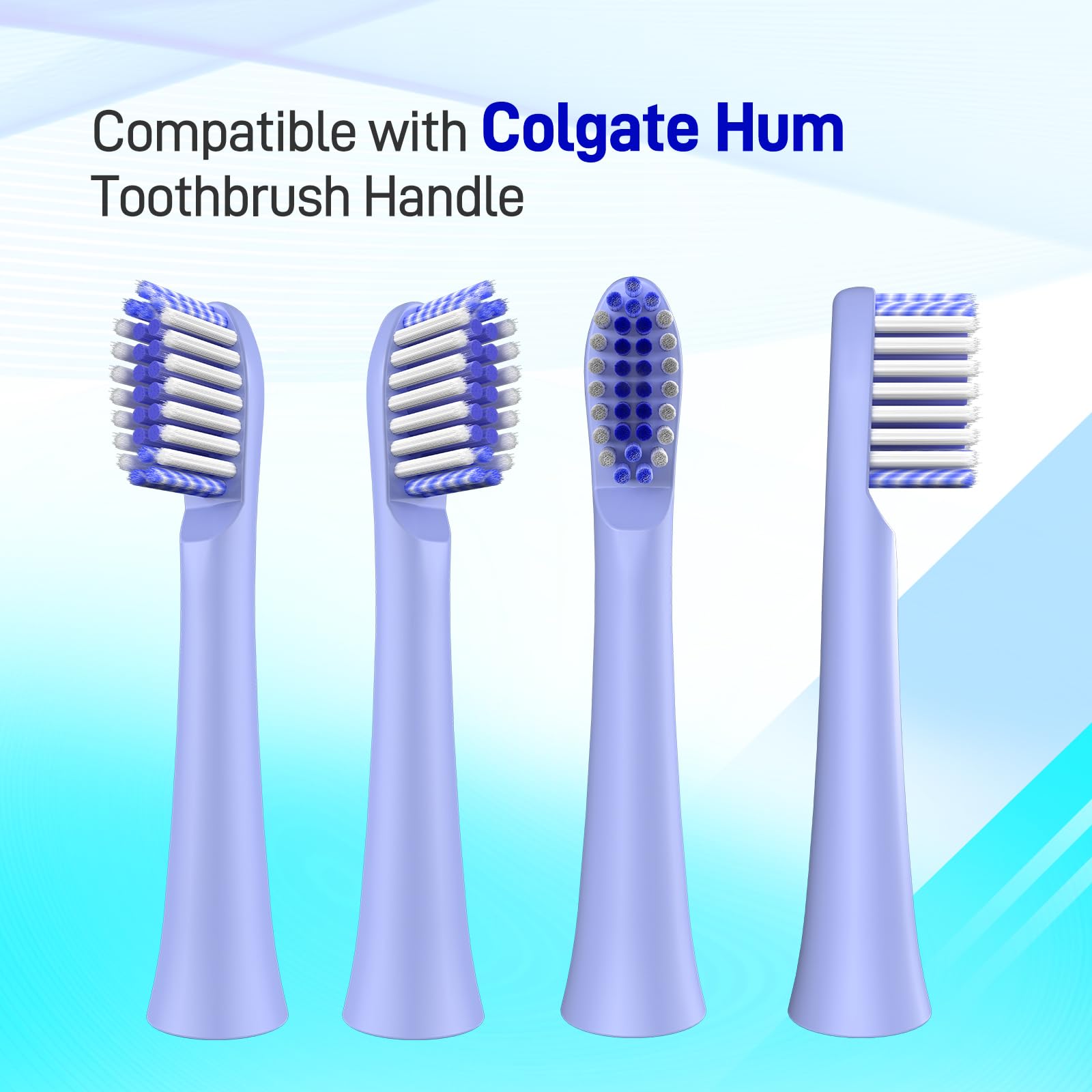 Cabezales de repuesto para cepillos de dientes compatibles con Colgate Hum - Cabezales de cepillo compatibles con cepillo de dientes eléctrico Hum Connected Smart Battery (8 unidades, azul)