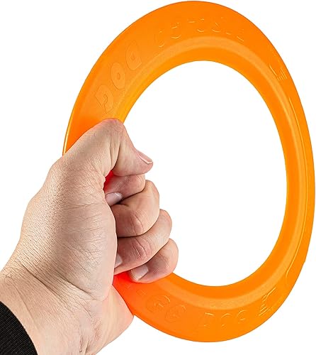 Jersey Dog Co., DISC-GO-Dog Frisbee para perros, plegable, fácil de limpiar, suave con los dientes y las encías de los perros, naranja de seguridad