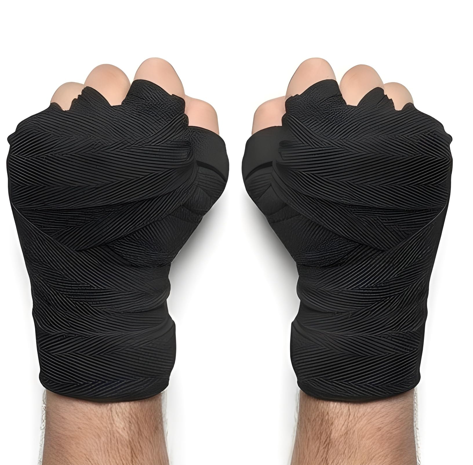 Blue Gym Hand Wrap Gloves for Workout and Weight Lifting, 5 Feet Long, 2 Inches Wide, 1 Pair (Black)-image-47
