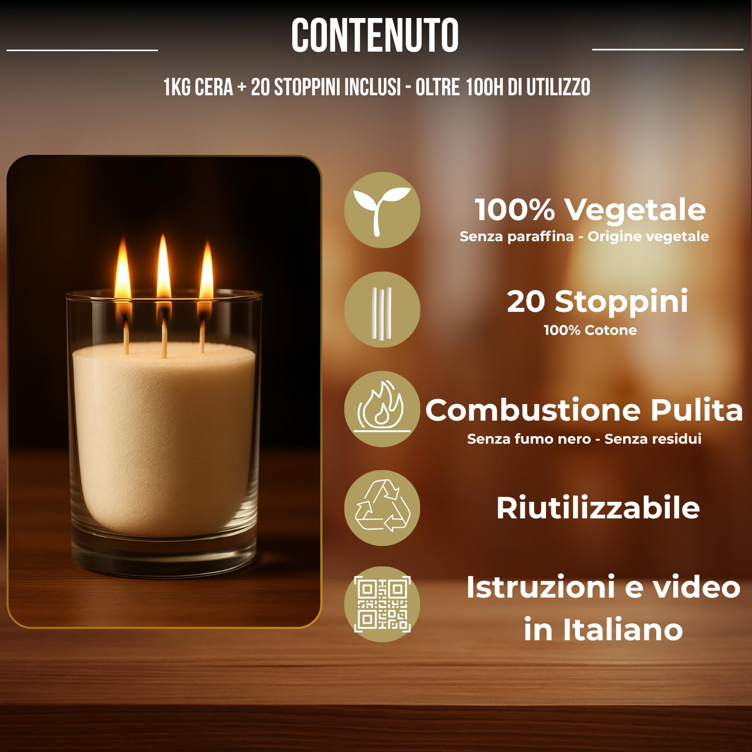 Cera per Candele in Sabbia 1kg 20 Stoppini Profumo Gelsomino Sand Wax Ecologica e Riutilizzabile | Facile Creazione | Granelli di Cera Vegetale | Perfetto per DIY Candele Artigianali