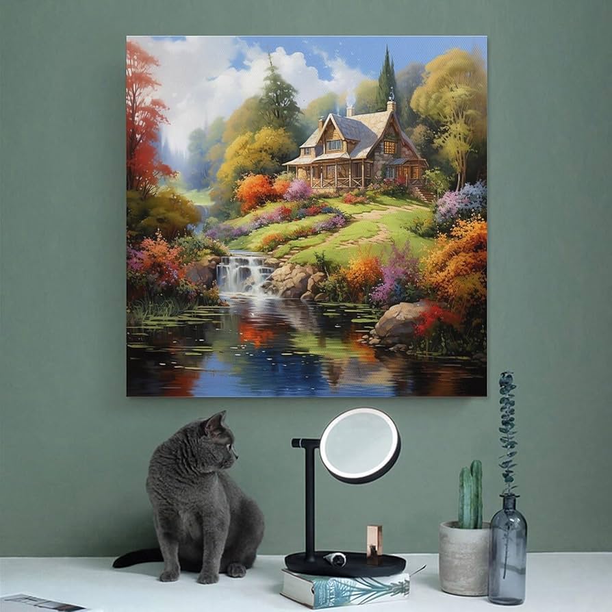 Amazon.com: Colorful Country House Canvas Wall Art Hill Flowers Amazon.com: Colorful Country House Canvas Wall Art Hill Flowers