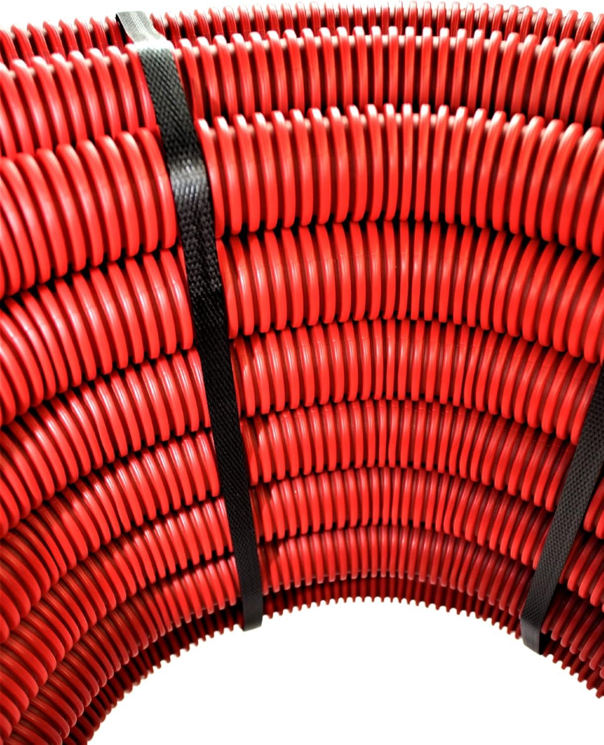 Unterirdisches Wellrohr M50 mm | Leerrohr Elektrorohr Erdwellrohr Rot | 5m 10m 25m 50m (50 meter)