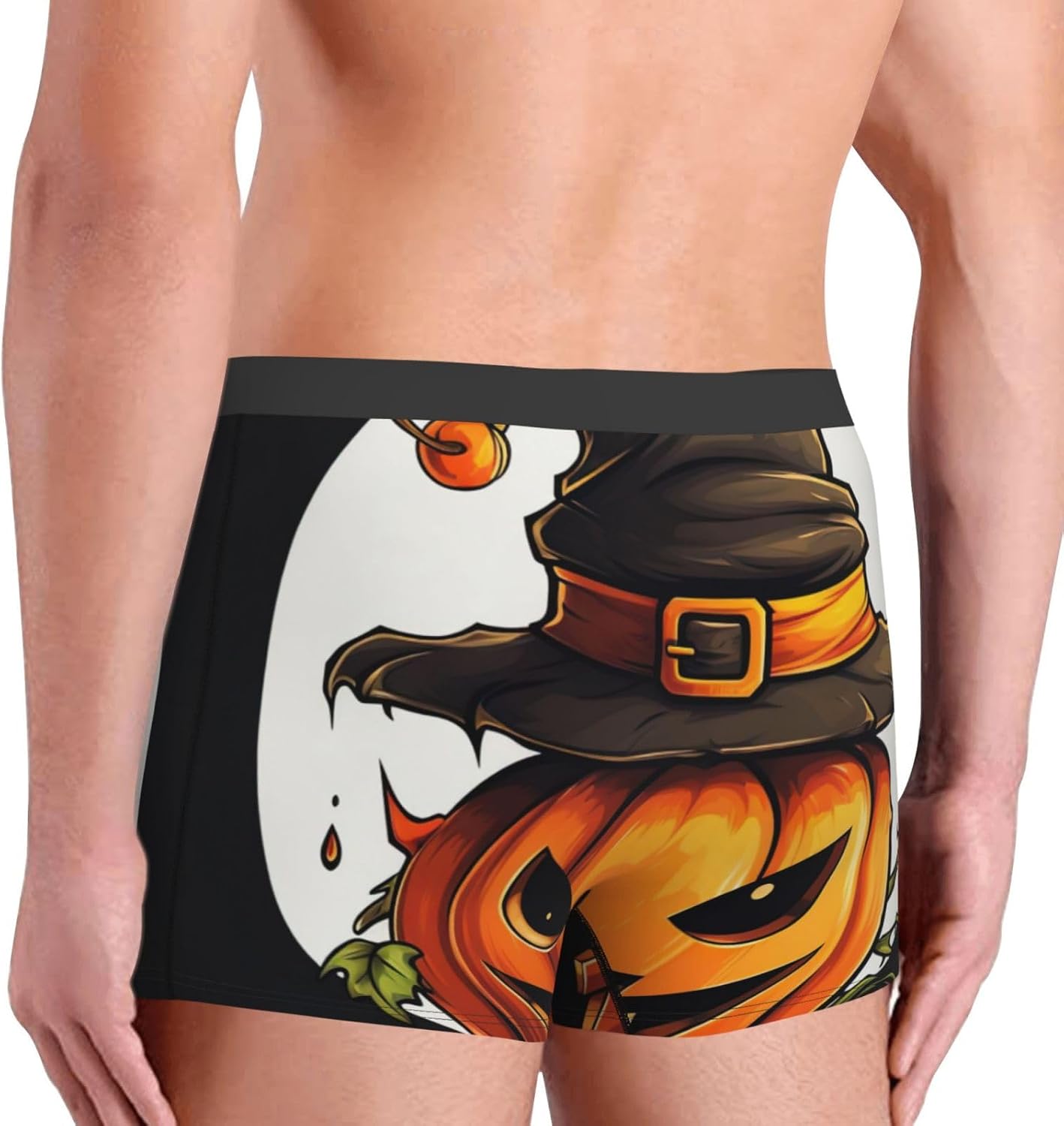 Halloween Cute Pumpkin Print Boxers For Menâ€“full Print Mens Underwear Boxer Briefs,Comfortable Boxers For Men