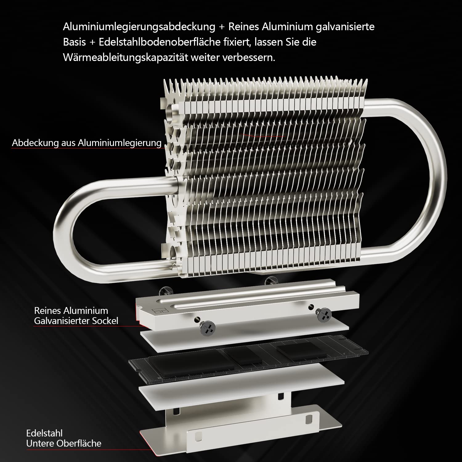 Thermalright HR-09 2280 PRO SSD radiator, dwustronny radiator, z silikonową podkładką termiczną do komputerów M.2 SSD i PC