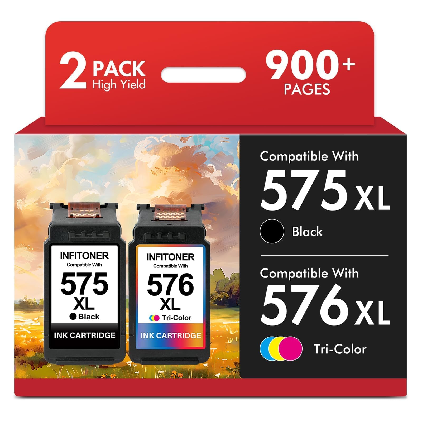 Druckerpatronen 575 576 TS3750i TR4755i 575XL 576XL Kompatibel für Canon PG 575 CL 576 XL PG-575 CL-576 für Canon PIXMA TS3750i TR4755i TR4700 TR4750i TS3550i TS3551i TS3751i TR4751i TR4756i Patronen