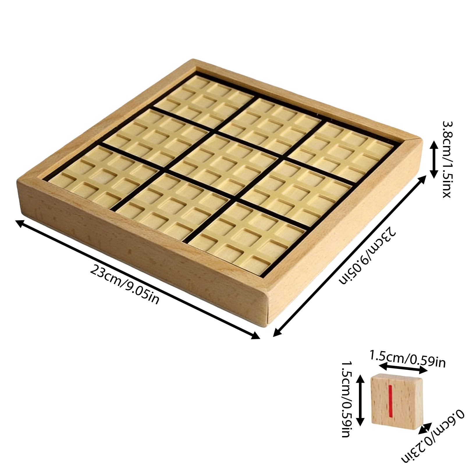 Wooden Sudoku Puzzle Board Game Set including Drawer - Image 2