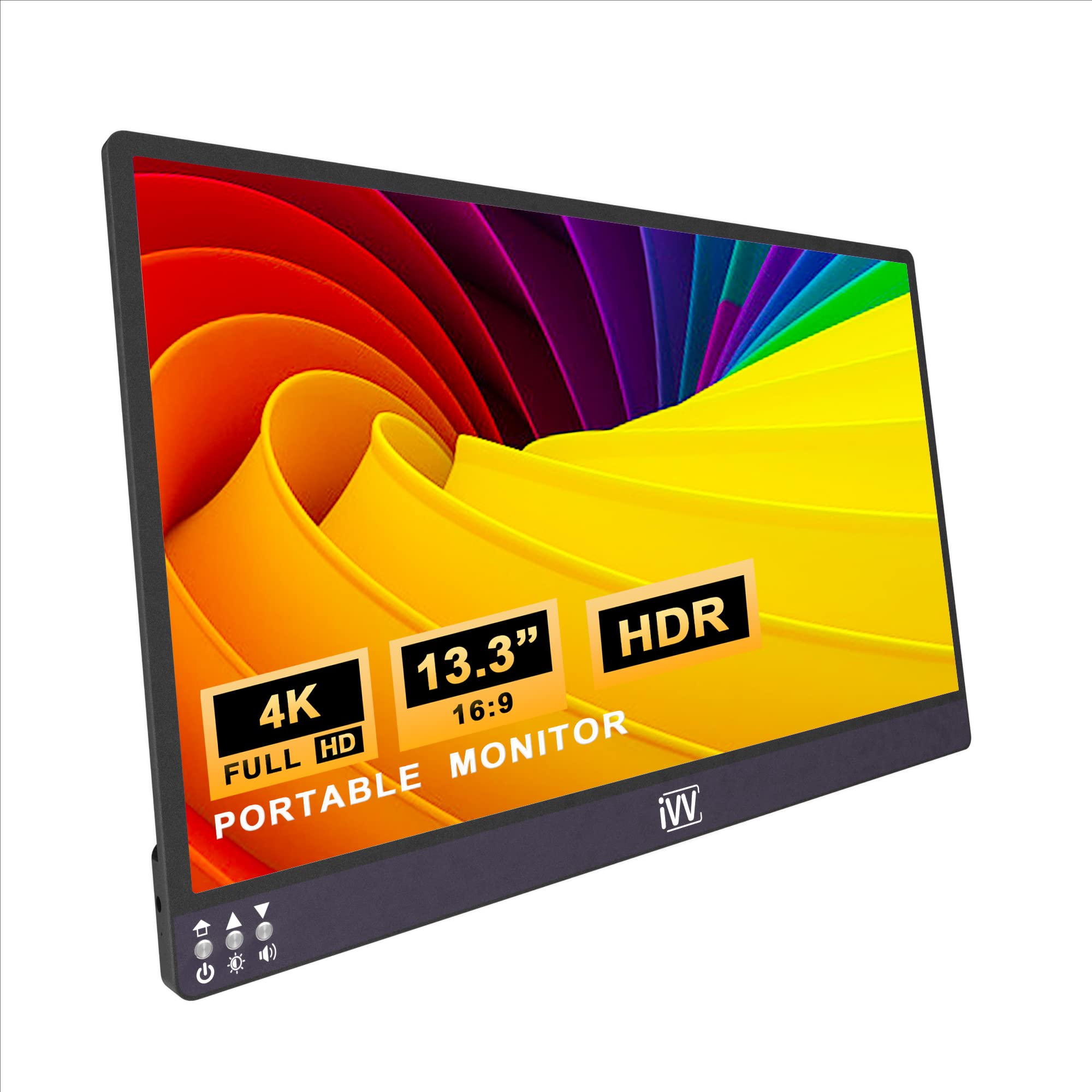 Portable Monitor - IVV 13.3 inch 4K USB-C Laptop Monitor HDMI Computer Display HDR IPS Gaming Monito