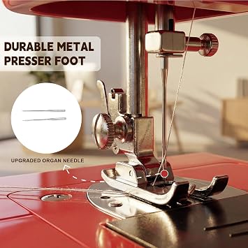 Sewing Machine 520 Plus with 16 Stitches Double Thread, Foot Pedal & LED Light, Portable Quick Repair Machine for Beginners DIY Clothes Crafts Gift