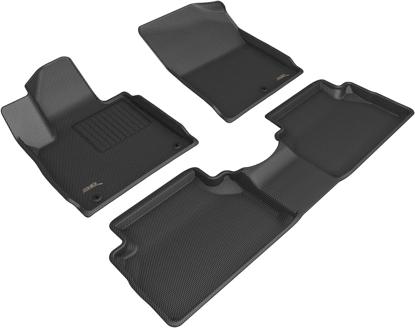 3D MAXpider Custom Fit Kagu Floor Mat (Black) Compatible with Hyundai Santa Fe Gas 2021-2023 - Full Set