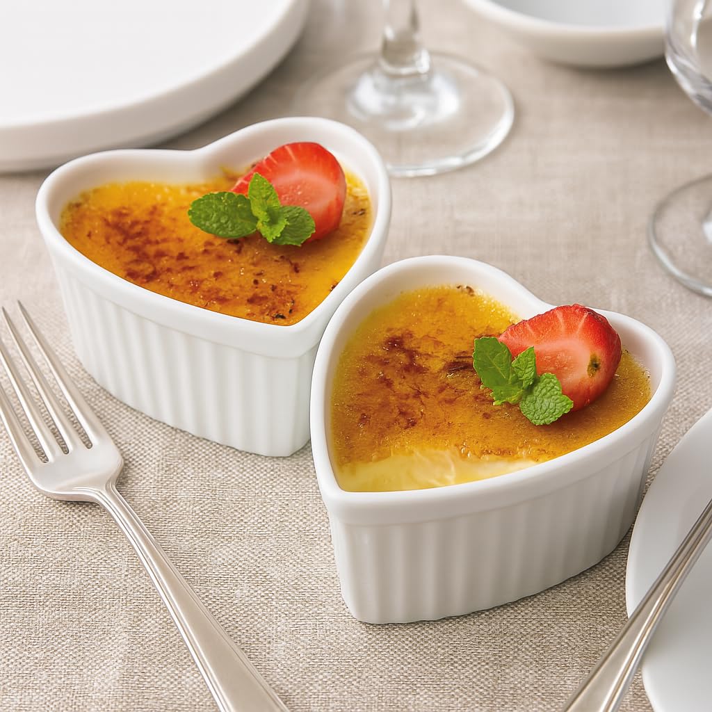 HIC marques qui Cook en porcelaine en forme de coeur ramequins, Lot de 6