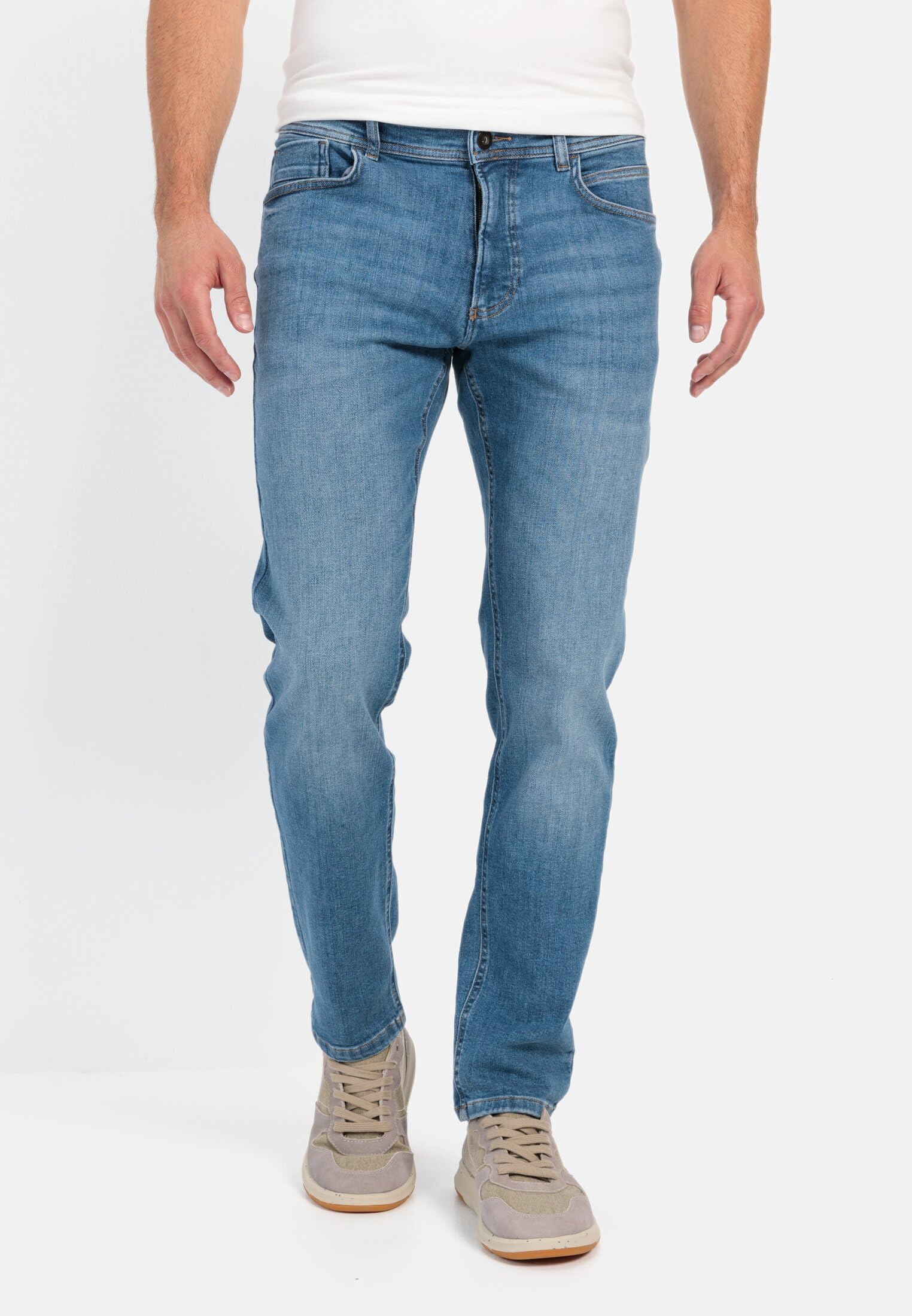 camel active Herren Regular Fit Houston Stretch Jeanshose Mittelblau – Bild 2