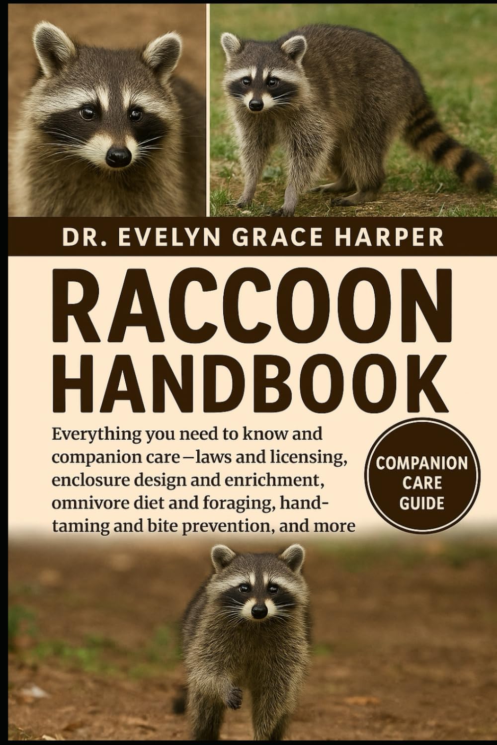 RACCOON HANDBOOK: Everything You Need to Know and Companion Care — laws and licensing, enclosure design and enrichment, omnivore diet and foraging, hand-taming and bite prevention, and more