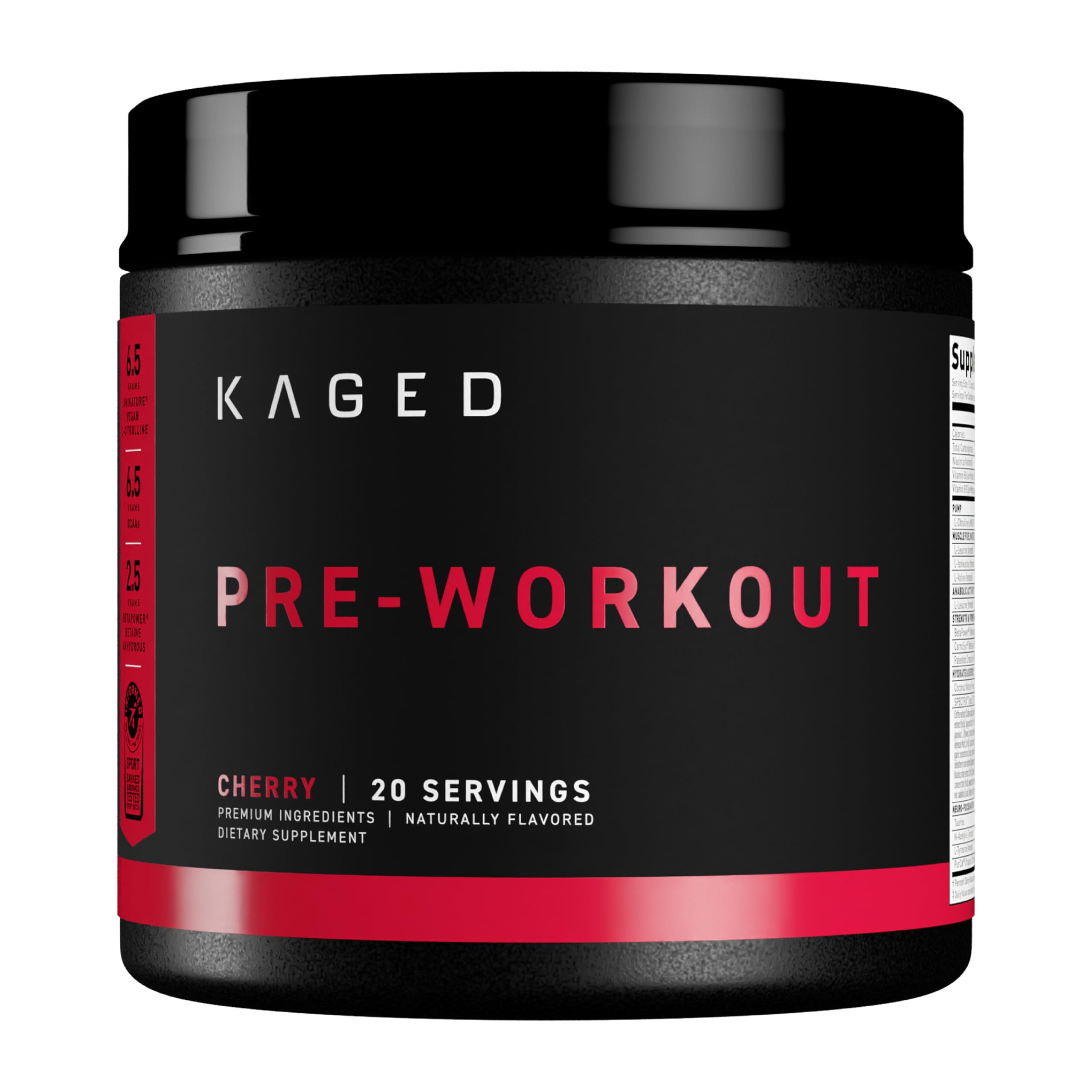 Kaged Pre Workout Powder; MUSCLE Preworkout for Men & Pre Workout Women, Delivers Intense Workout Energy, Focus & Pumps; Supplements, Cherry Bomb