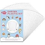 Warckon 24 Pieces Shrink Plastic Sheets, Shrink Art Paper Shrink Film Sheets Frosted Ruff n\' Ready for Kids Creative Craft, Create Your Own Earrings, Necklace, Keychains (7.9 X 5.7 inch)