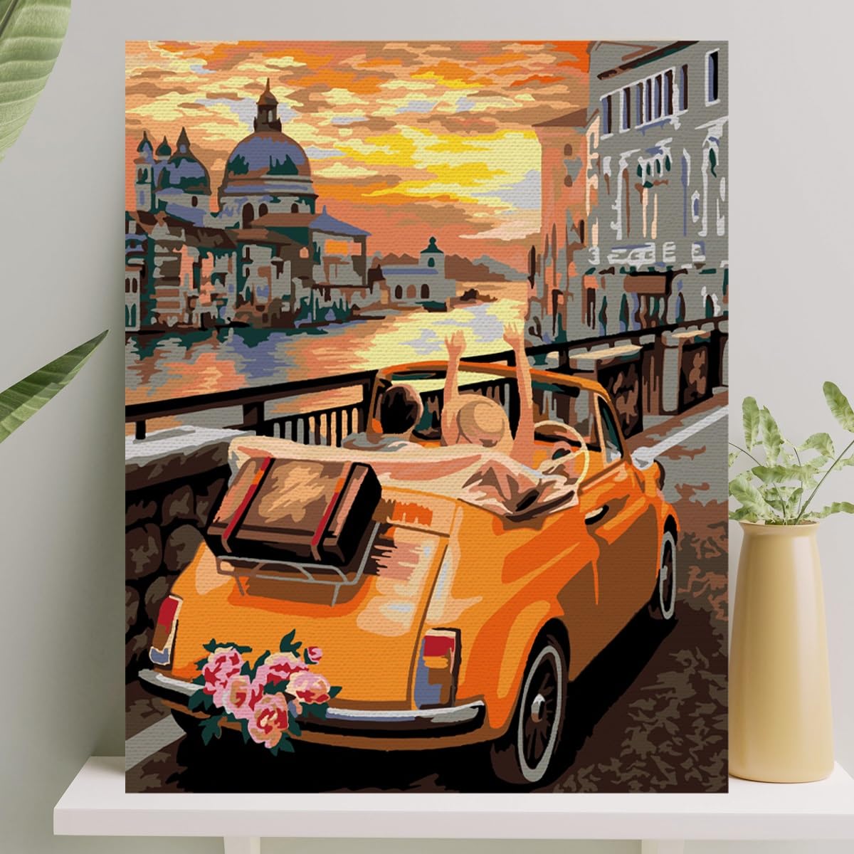 Palmiye Hobi Sanat Sayılarla Boyama Tuval Seti Fırça Boya Dahil (Çıtalı) 40x50 CM - Tatil