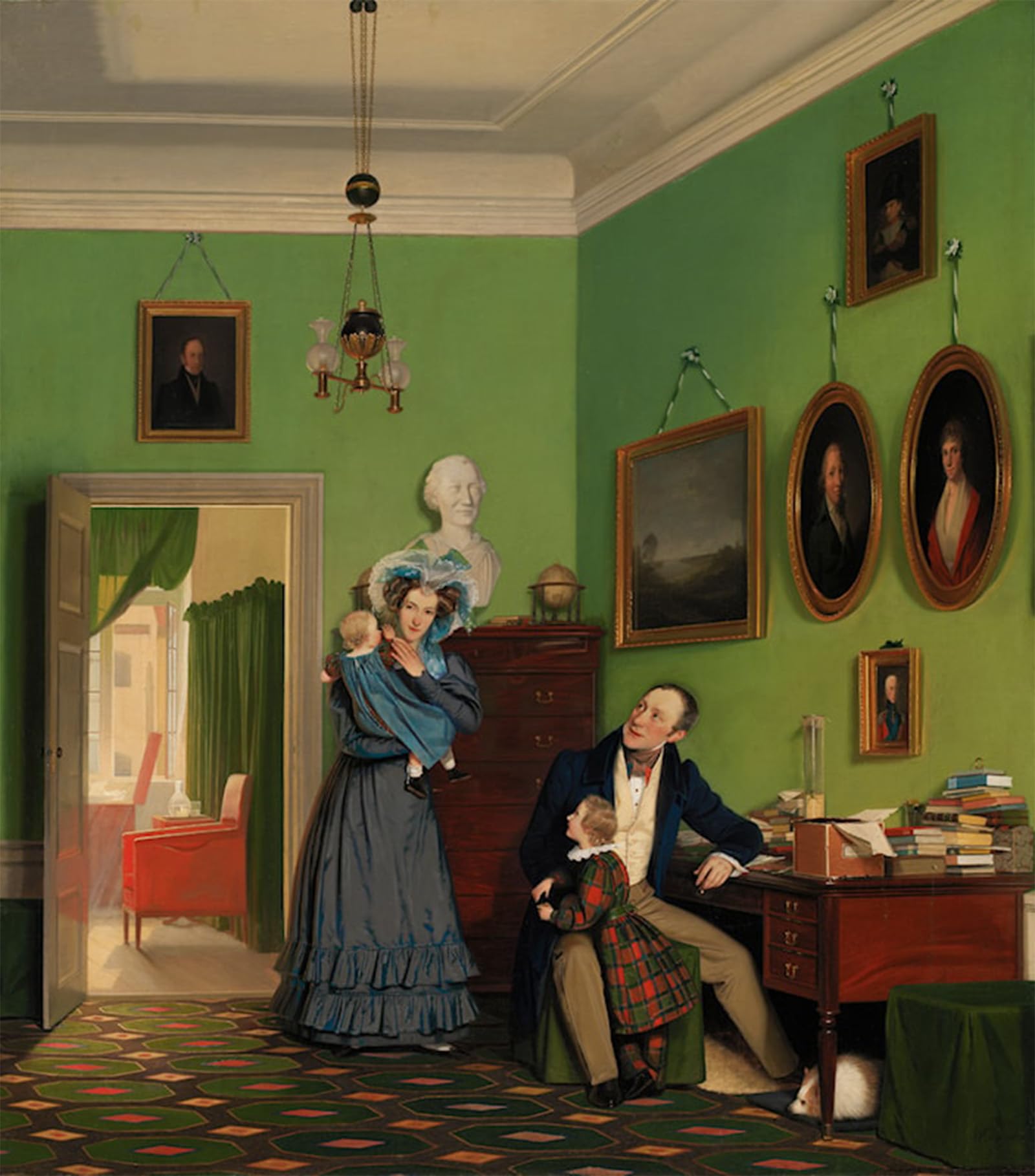 POSTERIIk Vintage Classic Picture Landscape Artwork Familien Waagepetersen by Wilhelm Bendz Portrait Canvas Painting for Office Home Decor 60x90cm