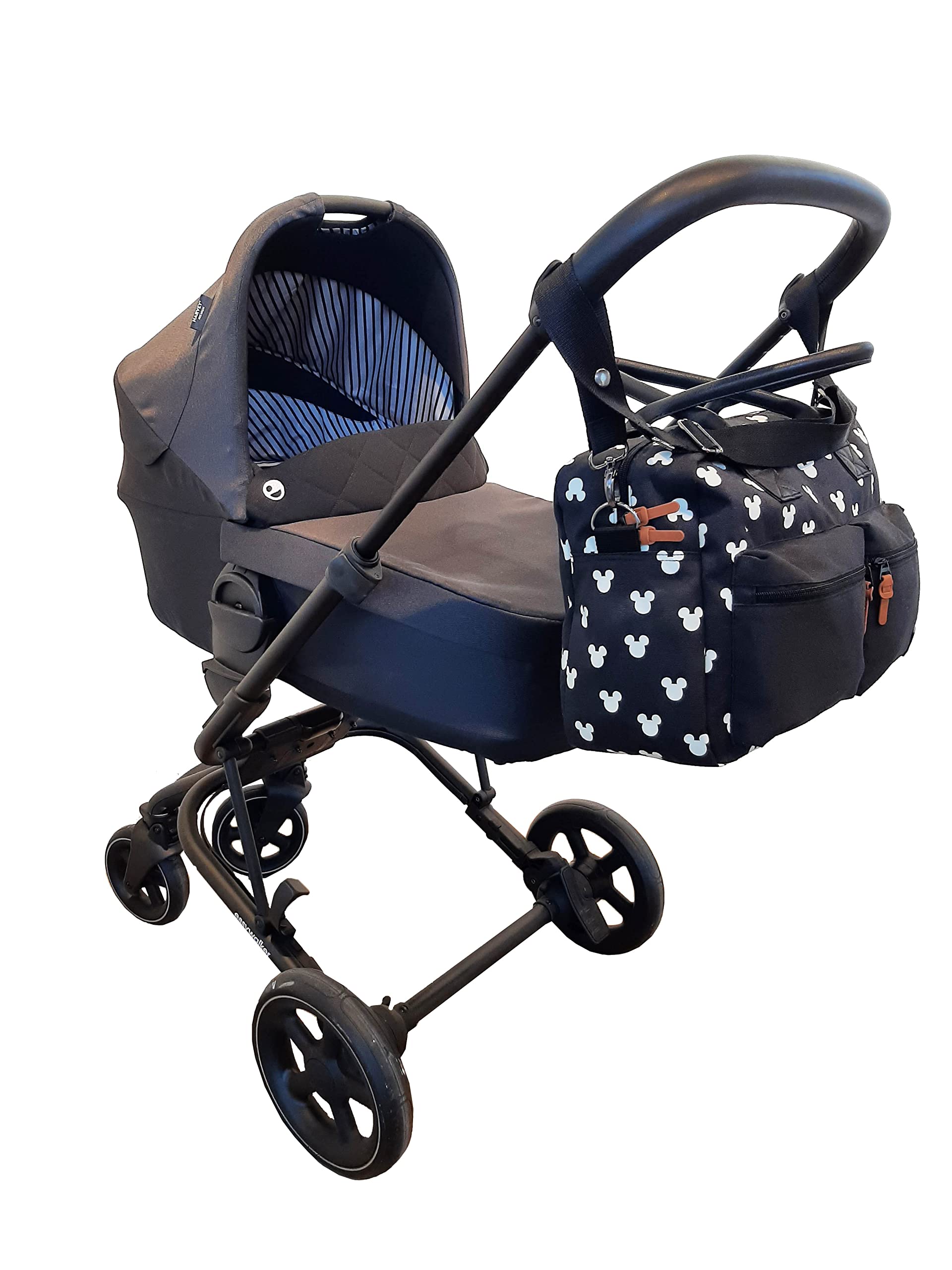 Mickey Mouse Endless Imagination | Sac à langer | Fabriqué en polyester robuste et étanche | Idéal pour les déplacements | Gris noir – Taille unique