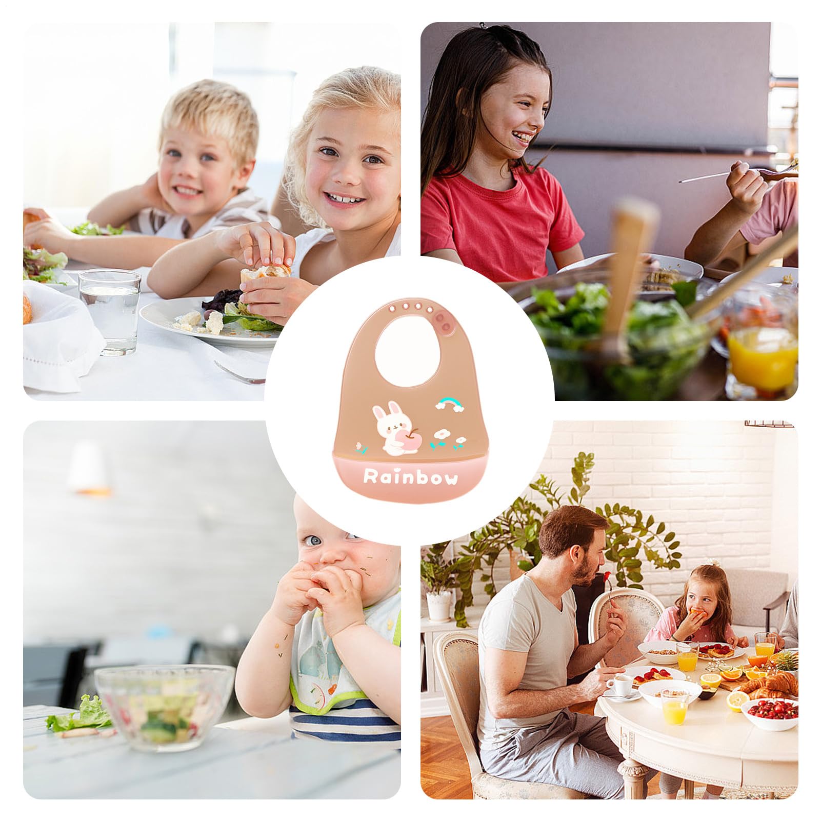 Lätzchen für Babys, Silikon-Taschenlätzchen | Baby-Lätzchen, verstellbare | Silikon-Lätzchen mit Essensfänger | Waschbares Taschenlätzchen, effizientes Babyfüttern, Taschenlätzchen für Babys und
