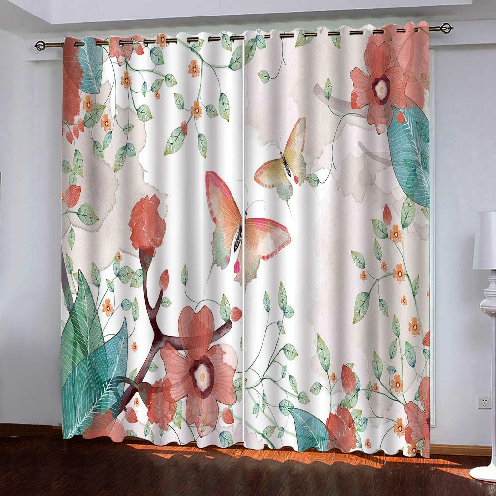 Rideau occultant thermique pour chambre d'enfant d'été frais avec motif papillons