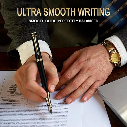 Miniatura 6 de lucilynx Pluma estilográfica, juego de pluma estilográfica de lujo para hombres y mujeres, bolígrafo de tinta para escritura suave, pluma