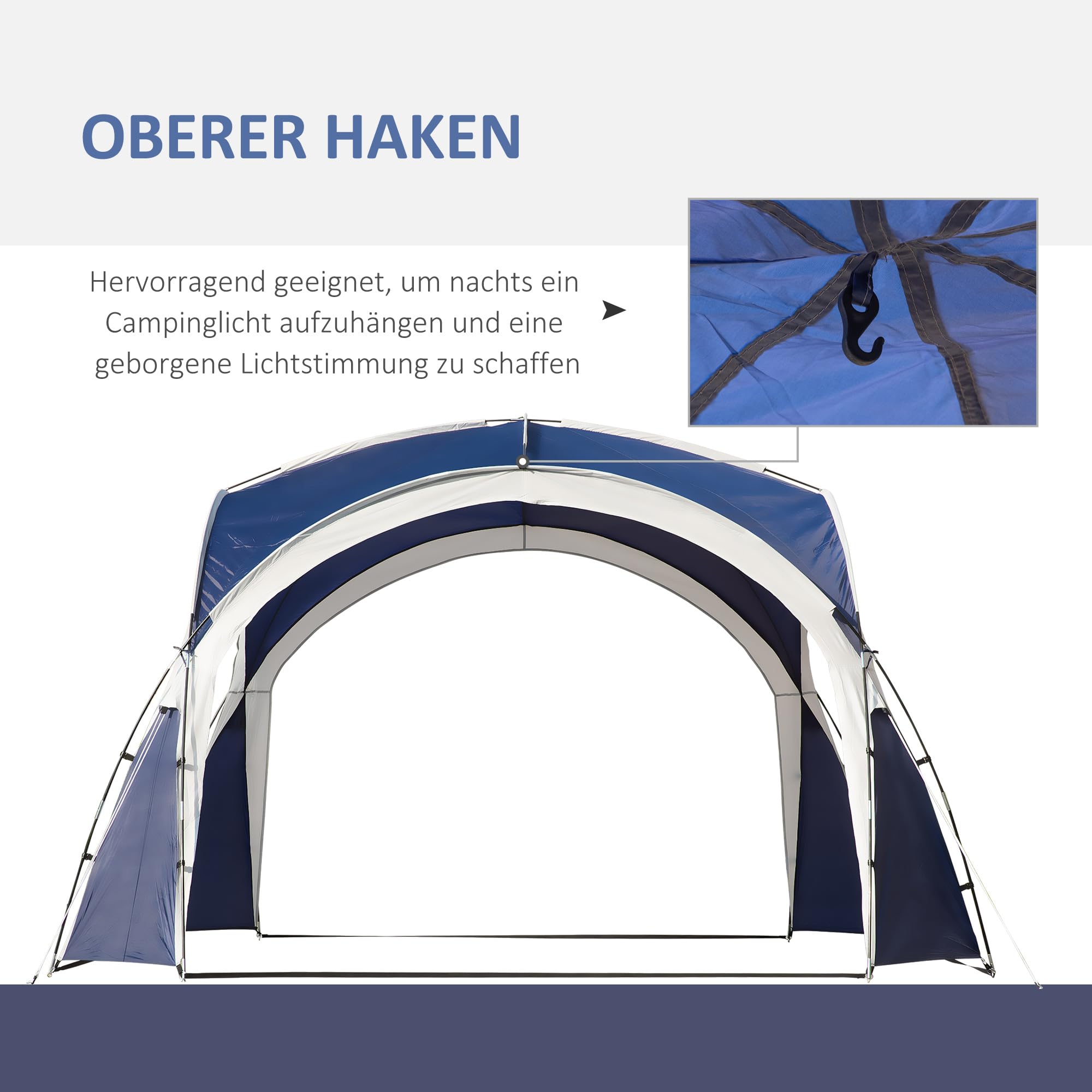 Outsunny Koepeltent, Tuinpaviljoen, Koepelpaviljoen voor 6 tot 8
