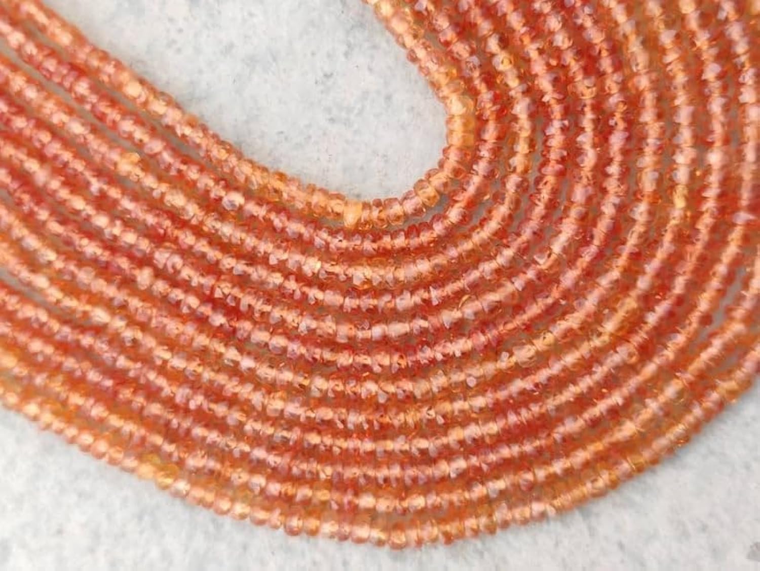 Saphir naturel en perles rondes facettées 3mm pour création de colliers et bracelets DIY
