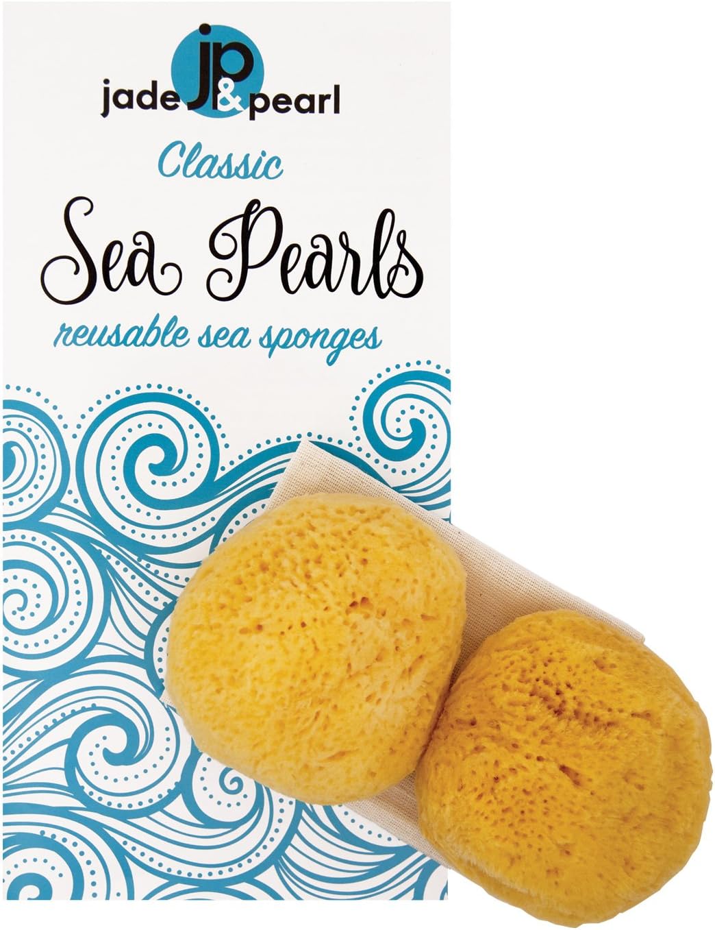 Sea Pearls- Reusable Natural Sea Sponges, Classic Medium 2 Count