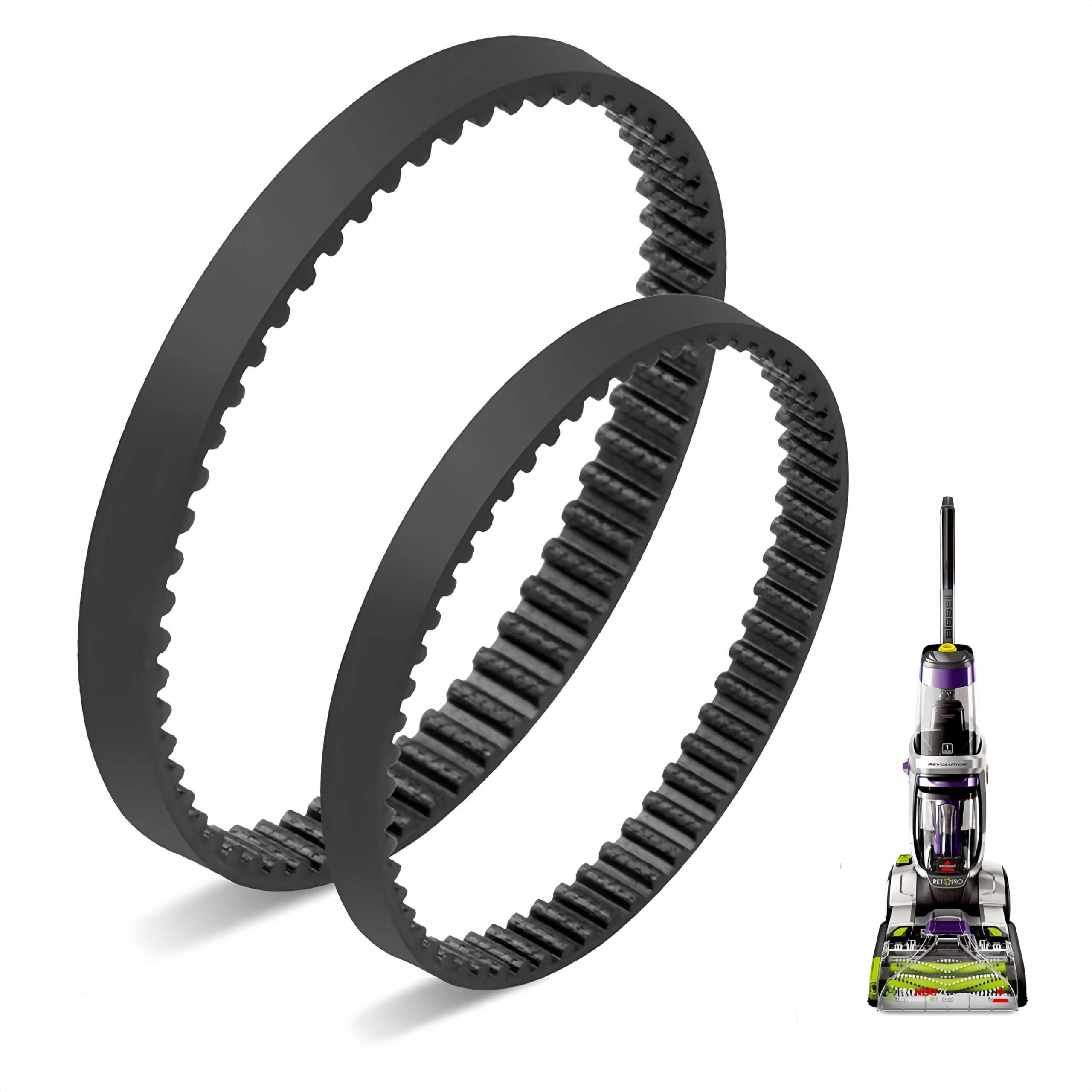Replacement Belt Set for Bissell ProHeat 2X Revolution Pet Pro Carpet Cleaner Model 1986, 1964, 2007, 2007P Series, Replace Parts 1611129 and 1611130