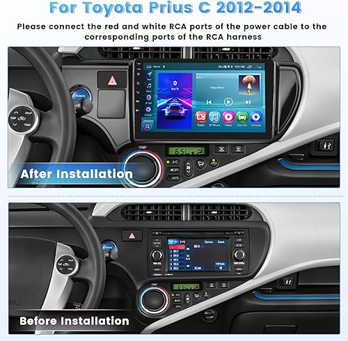 Miniatura 2 de Actualización estable Radio Android 15 para Toyota Prius C 2012 2013 2014, pantalla táctil Roinvou de 9 pulgadas para radio Bluetooth Prius C con