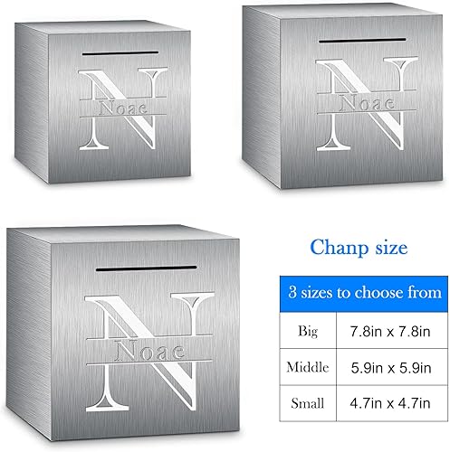 Miniatura 3 de Sinseike Alcancía personalizada hecha de acero inoxidable personalizada no se puede sacar a la alcancía personalizada