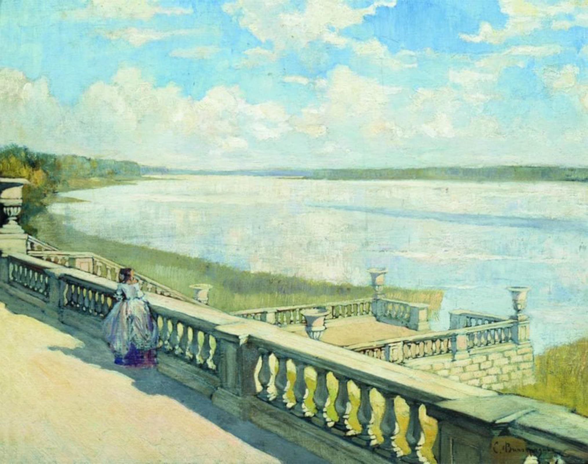 SERENDIPITP Vintage Picture Print on Canvas Wall Art Poster Sunny Day Sergei Arsenievich Vinogradov Artwork Print Poster for Wall Decor 60x90cm
