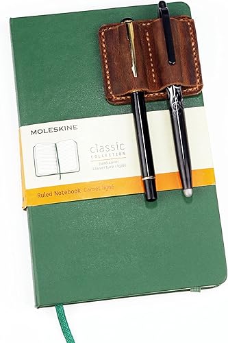Personalized Leather pen pencil holder for notebook journal, notebook pen pencil holder clip