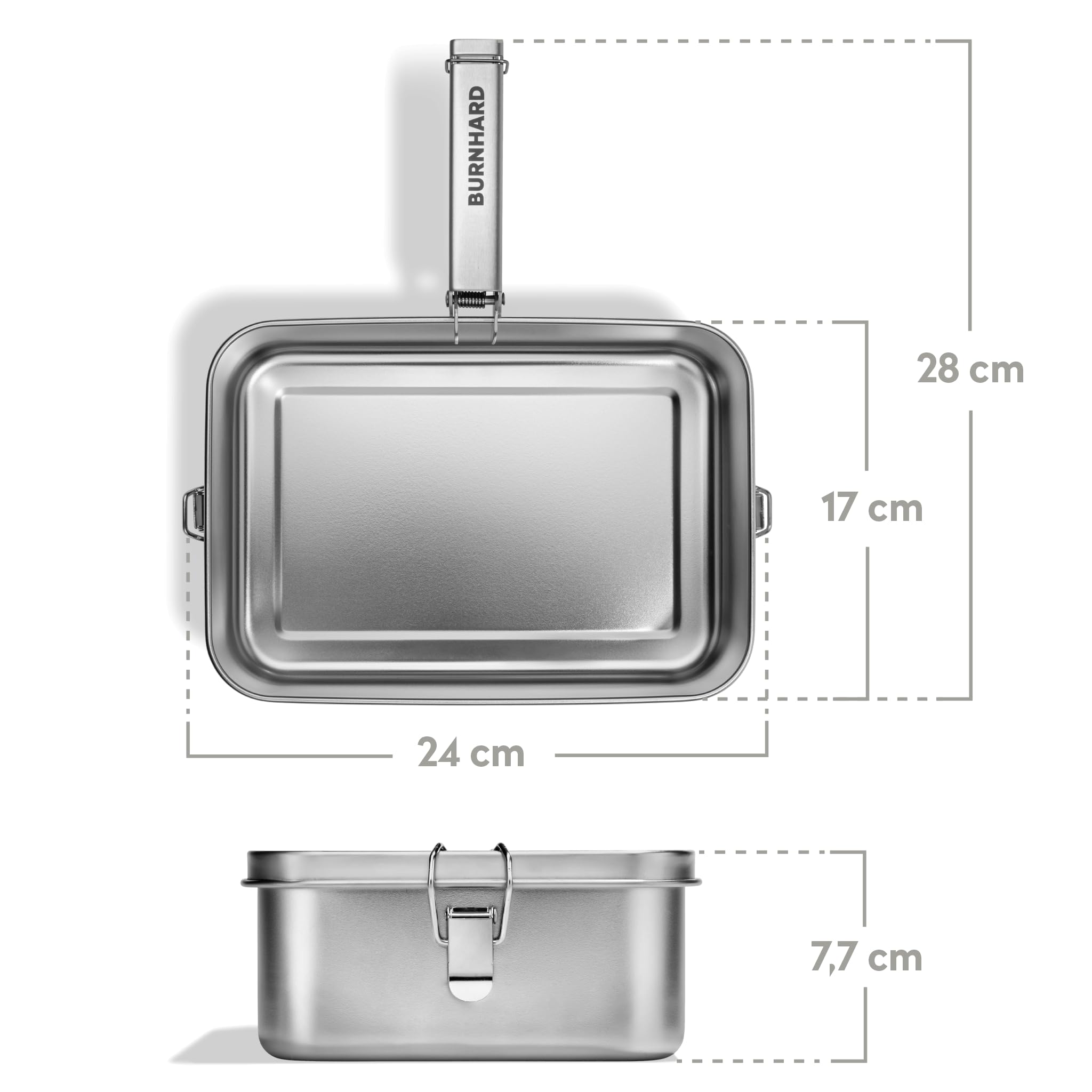 BURNHARD® Camping Kochgeschirr Edelstahl, 2,4 l, All-in-One Cooking | multifunktional, 7,7 x 24 x 17 cm, Universal & JONES-Serie